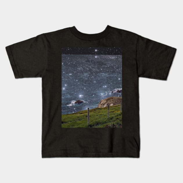 Bright Starry Night Dorset Kids T-Shirt by Viking Visual - Lori Svensen